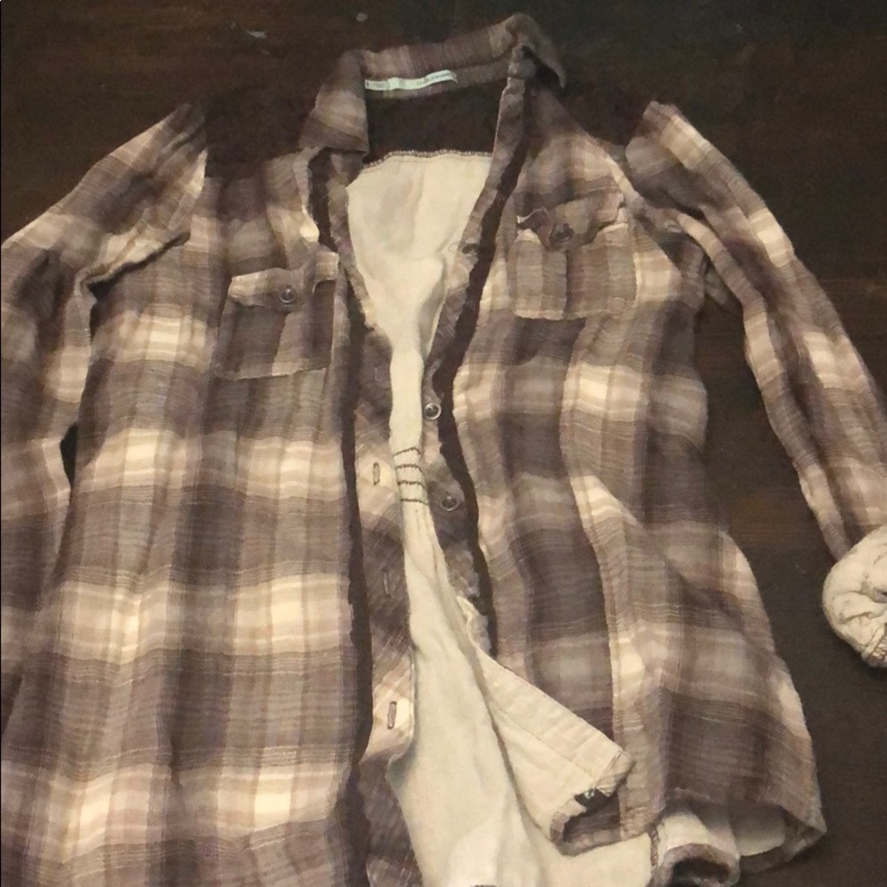 Brown button up